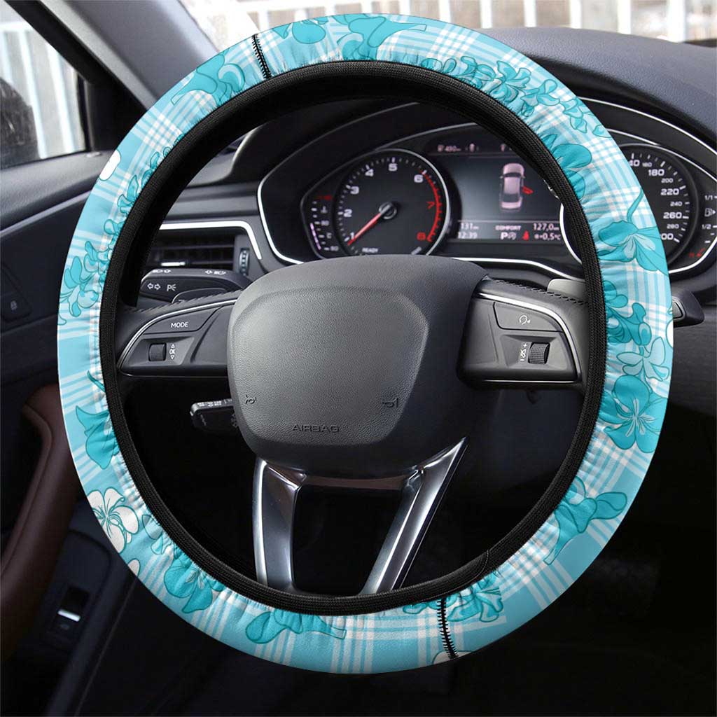 Polu Aloha Hawaii Steering Wheel Cover Plumeria Lei With Palaka Motif - Polynesian Pride