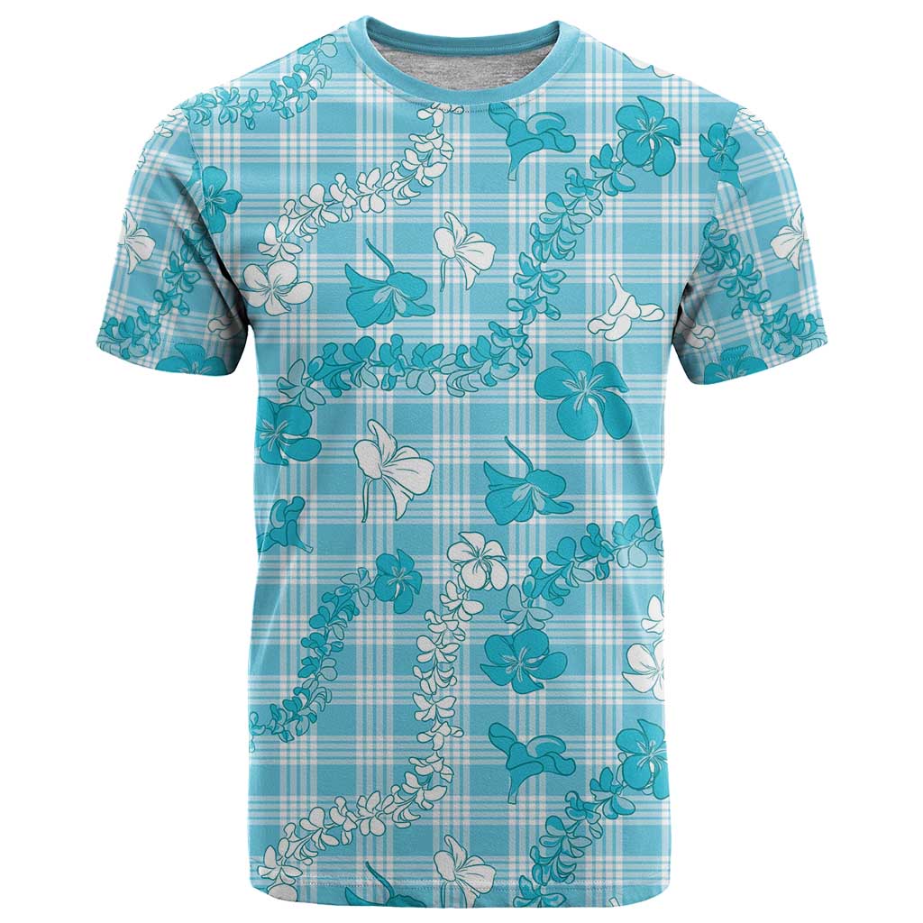 Polu Aloha Hawaii T Shirt Plumeria Lei With Palaka Motif - Polynesian Pride