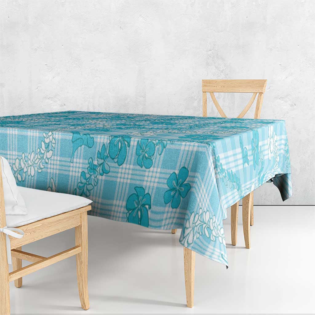 Polu Aloha Hawaii Tablecloth Plumeria Lei With Palaka Motif - Polynesian Pride