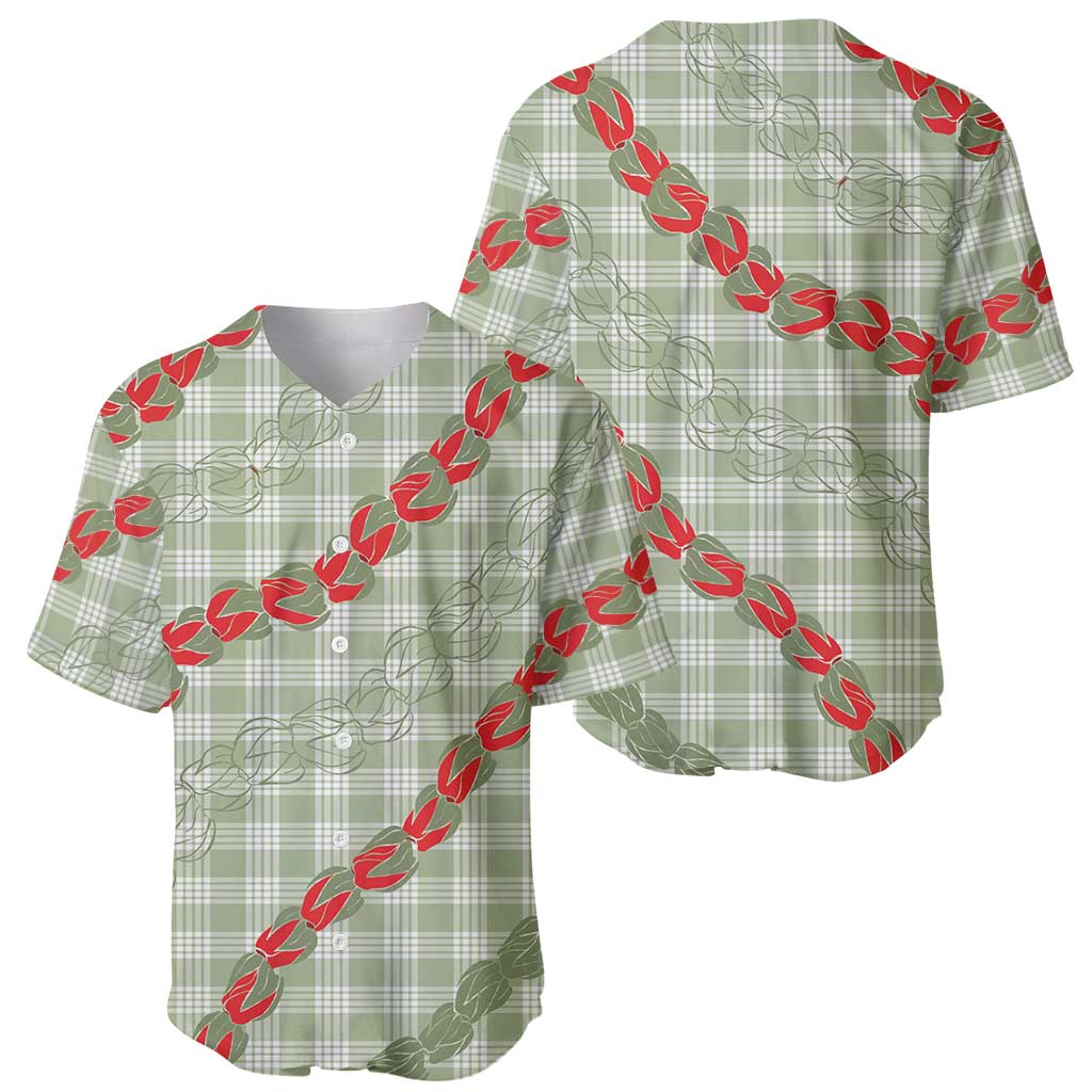 Omaomao Aloha Hawaii Baseball Jersey Rosebud Lei With Palaka Motif - Polynesian Pride