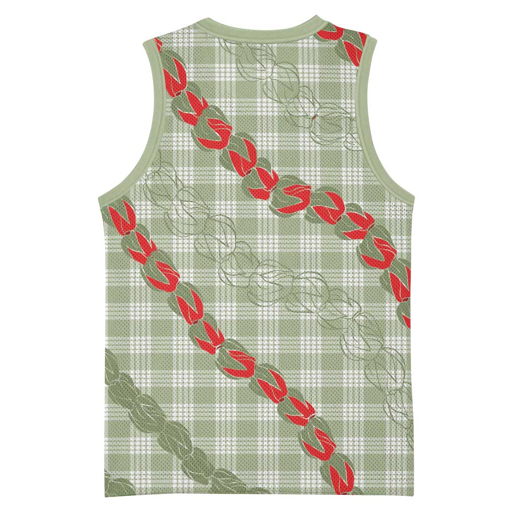 Omaomao Aloha Hawaii Basketball Jersey Rosebud Lei With Palaka Motif - Polynesian Pride