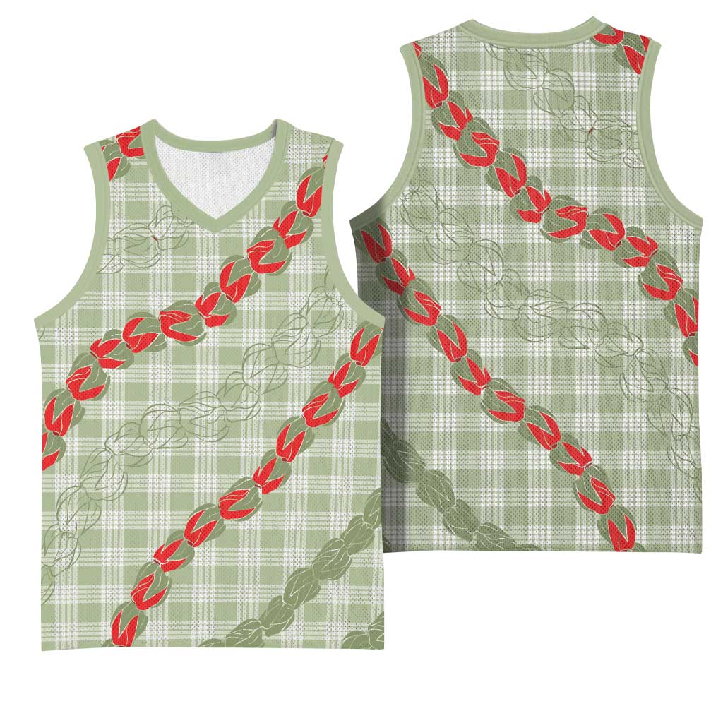 Omaomao Aloha Hawaii Basketball Jersey Rosebud Lei With Palaka Motif - Polynesian Pride