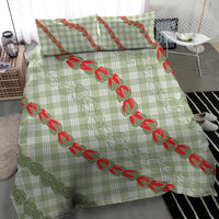 Omaomao Aloha Hawaii Bedding Set Rosebud Lei With Palaka Motif - Polynesian Pride