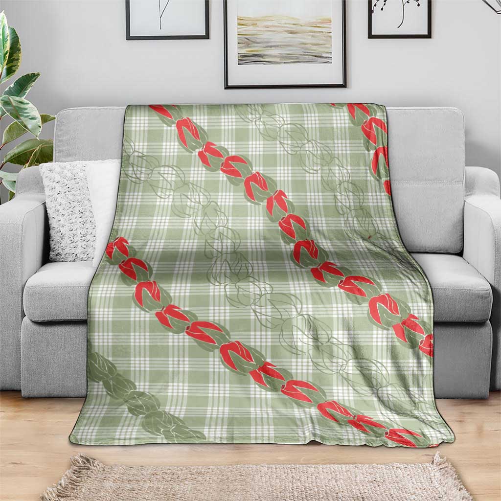 Omaomao Aloha Hawaii Blanket Rosebud Lei With Palaka Motif - Polynesian Pride