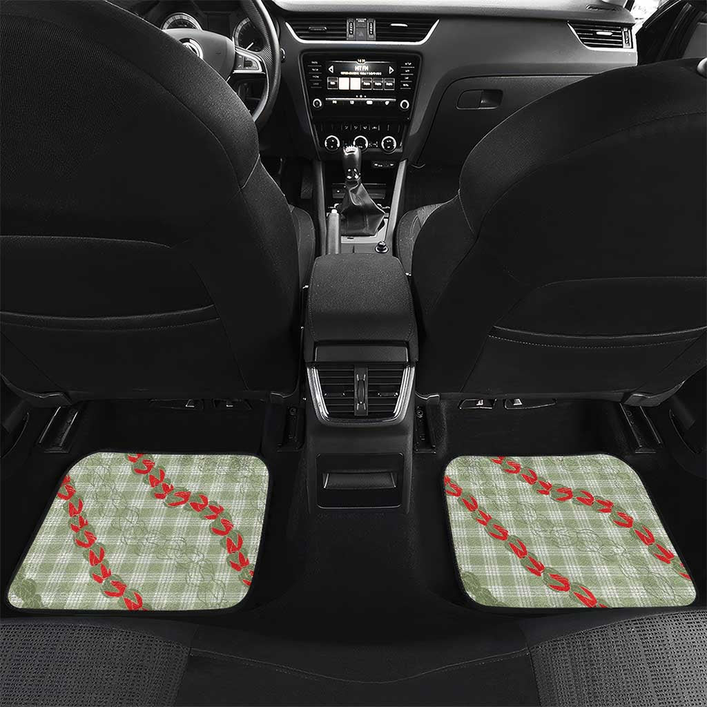 Omaomao Aloha Hawaii Car Mats Rosebud Lei With Palaka Motif - Polynesian Pride