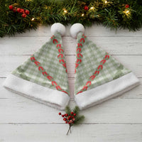 Omaomao Aloha Hawaii Christmas Santa Hat Rosebud Lei With Palaka Motif - Polynesian Pride