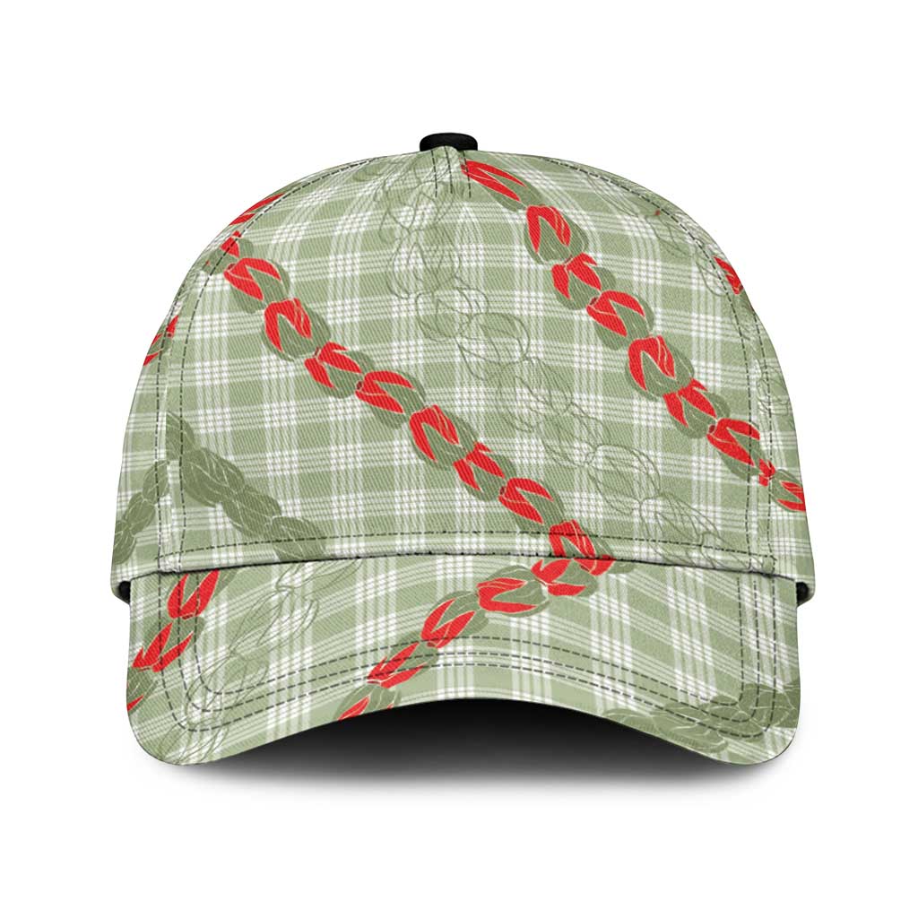 Omaomao Aloha Hawaii Classic Cap Rosebud Lei With Palaka Motif - Polynesian Pride