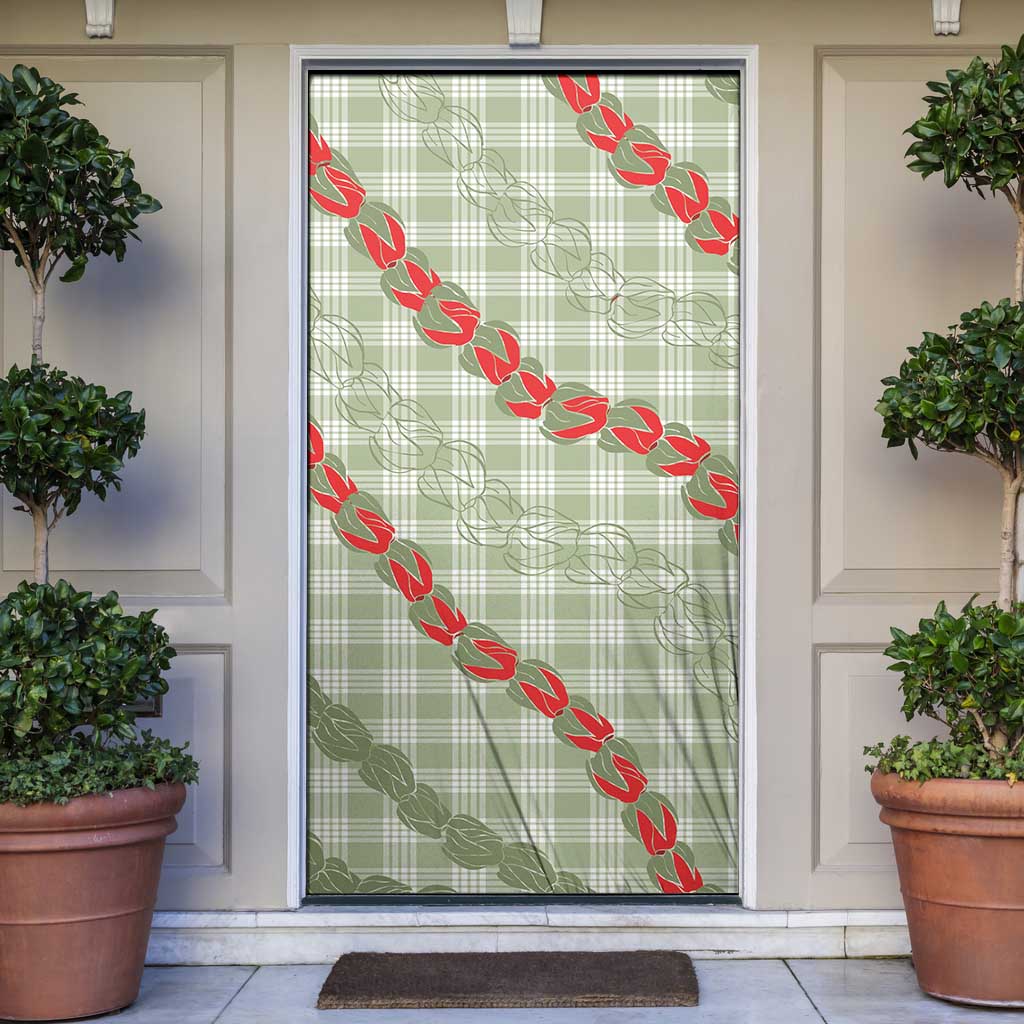 Omaomao Aloha Hawaii Door Cover Rosebud Lei With Palaka Motif - Polynesian Pride