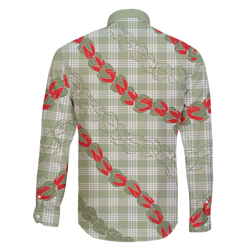 Omaomao Aloha Hawaii Family Matching Short Sleeve Bodycon Dress and Hawaiian Shirt Rosebud Lei With Palaka Motif - Polynesian Pride