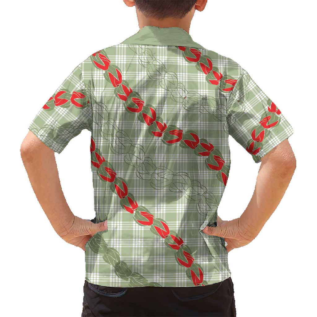 Omaomao Aloha Hawaii Family Matching Summer Maxi Dress and Hawaiian Shirt Rosebud Lei With Palaka Motif - Polynesian Pride