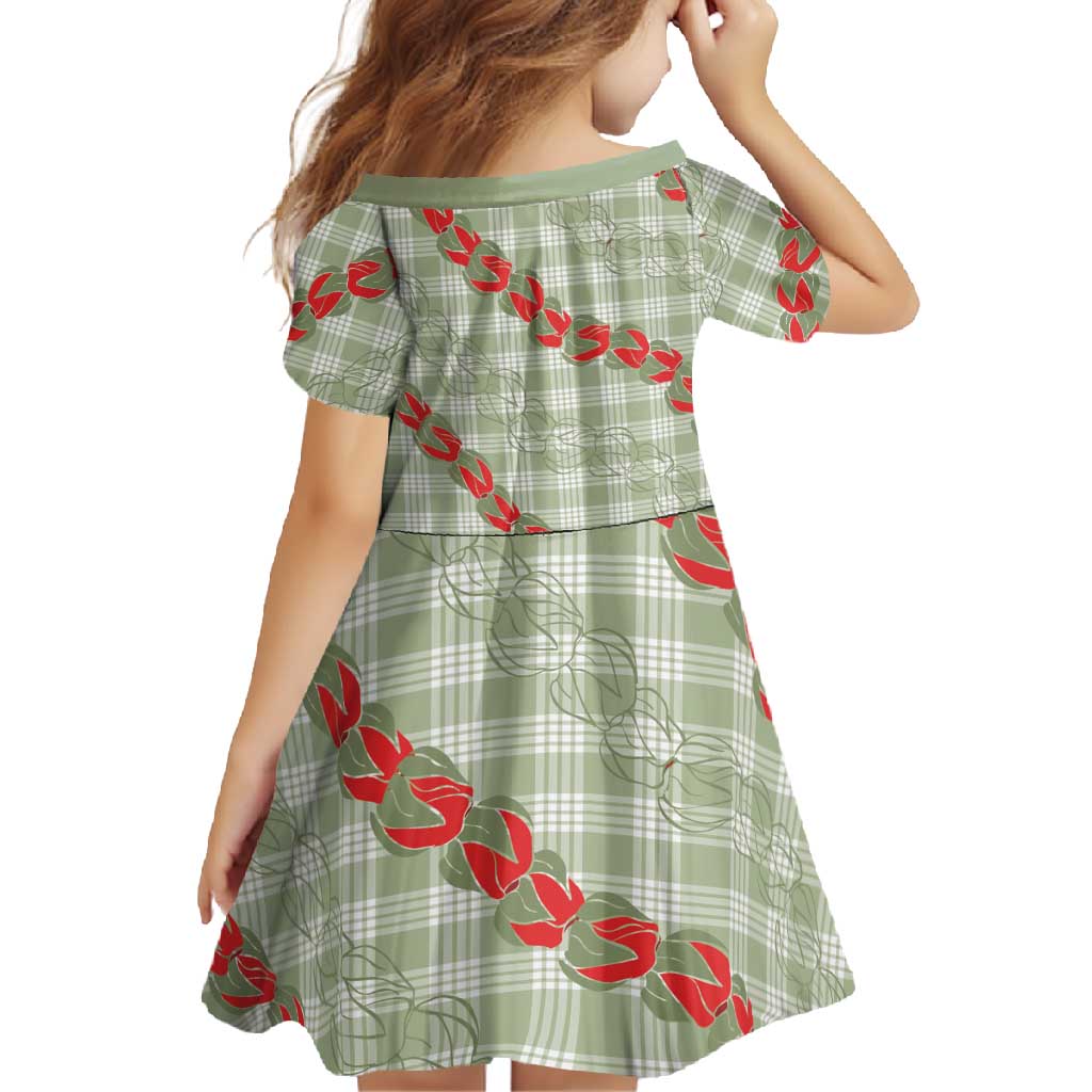 Omaomao Aloha Hawaii Family Matching Tank Maxi Dress and Hawaiian Shirt Rosebud Lei With Palaka Motif - Polynesian Pride