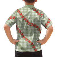 Omaomao Aloha Hawaii Kid Hawaiian Shirt Rosebud Lei With Palaka Motif - Polynesian Pride