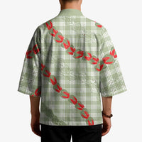 Omaomao Aloha Hawaii Kimono Rosebud Lei With Palaka Motif - Polynesian Pride