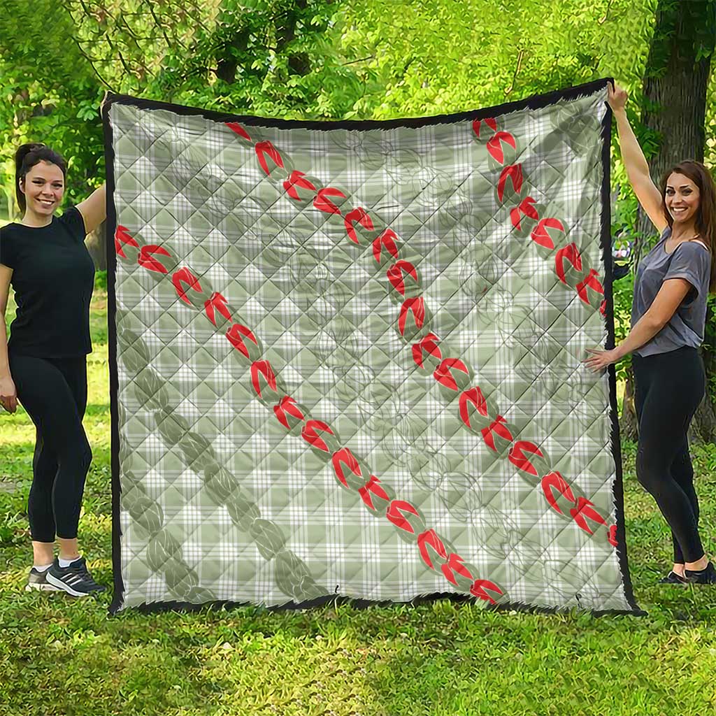 Omaomao Aloha Hawaii Quilt Rosebud Lei With Palaka Motif - Polynesian Pride