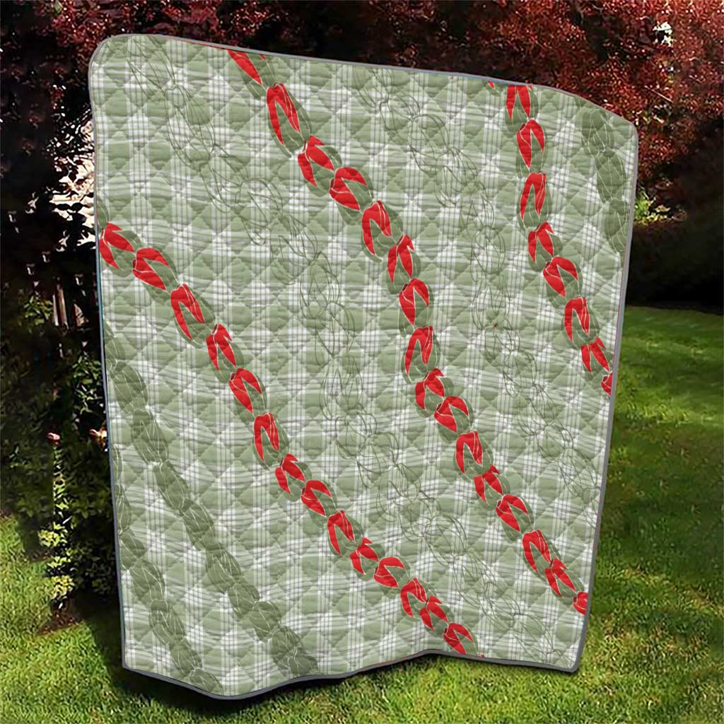 Omaomao Aloha Hawaii Quilt Rosebud Lei With Palaka Motif - Polynesian Pride