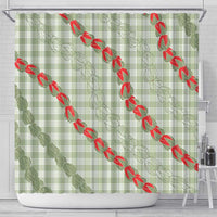 Omaomao Aloha Hawaii Shower Curtain Rosebud Lei With Palaka Motif - Polynesian Pride