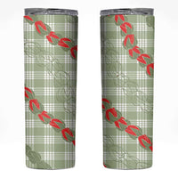 Omaomao Aloha Hawaii Skinny Tumbler Rosebud Lei With Palaka Motif - Polynesian Pride