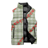 Omaomao Aloha Hawaii Sleeveless Puffer Jacket Rosebud Lei With Palaka Motif - Polynesian Pride