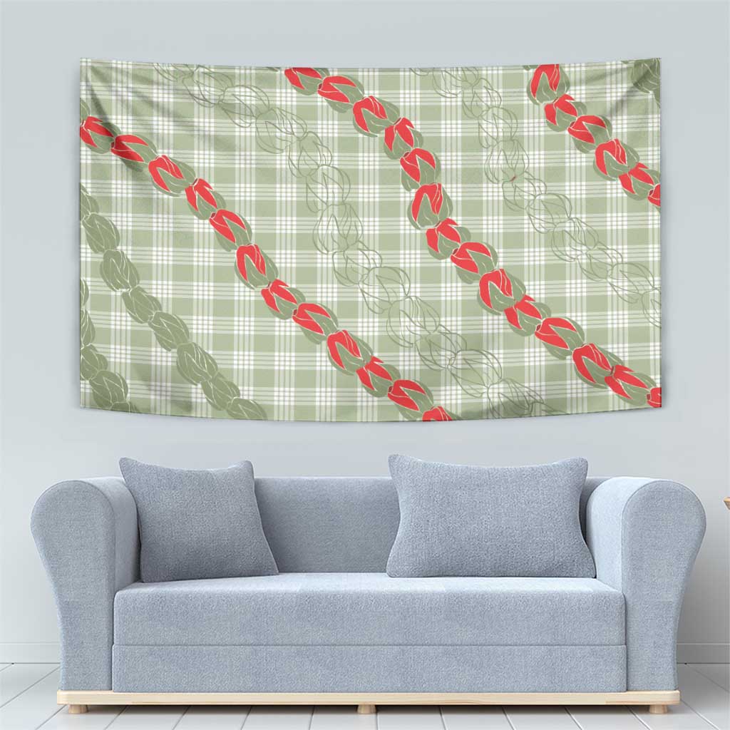 Omaomao Aloha Hawaii Tapestry Rosebud Lei With Palaka Motif - Polynesian Pride