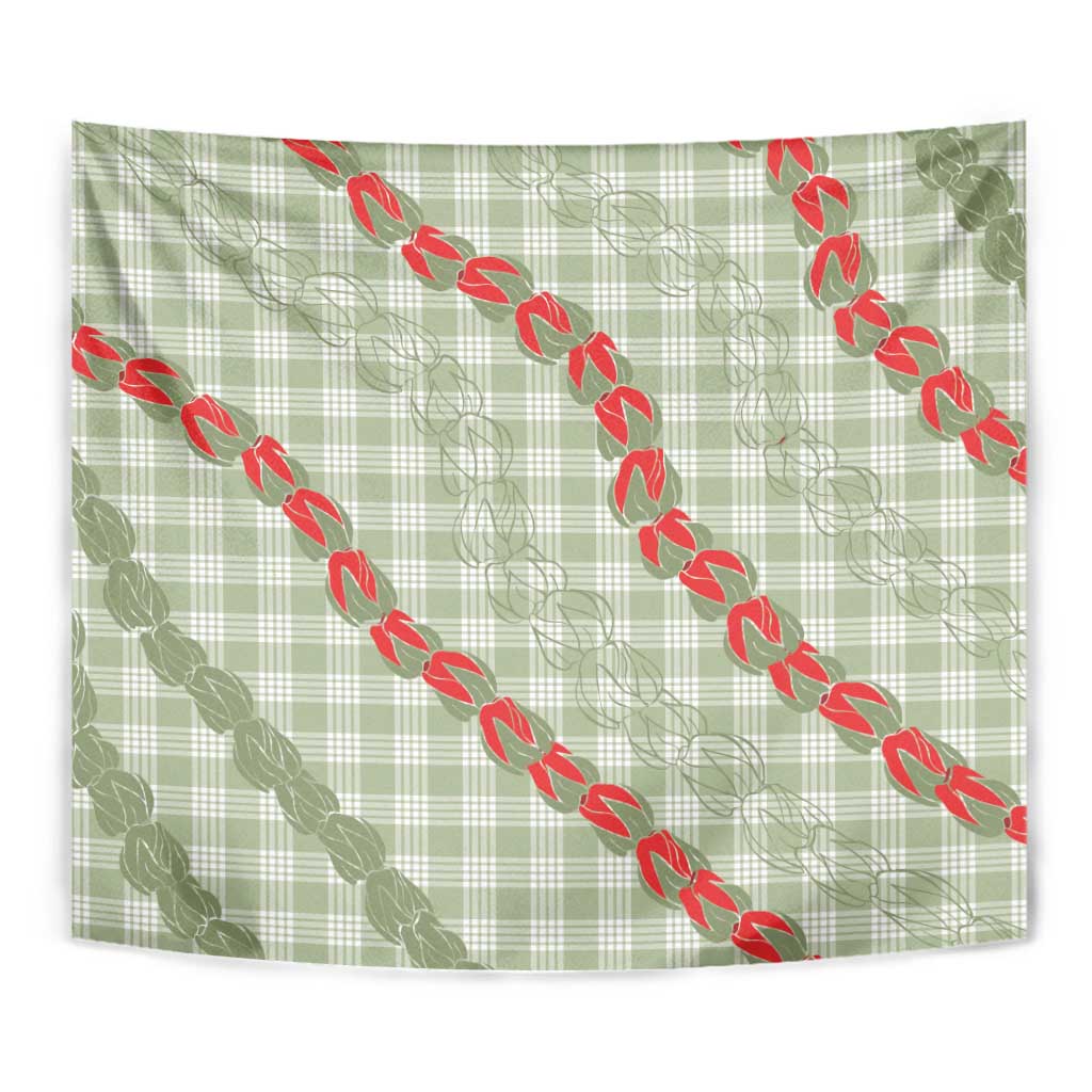 Omaomao Aloha Hawaii Tapestry Rosebud Lei With Palaka Motif - Polynesian Pride