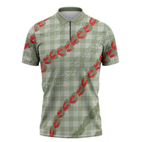 Omaomao Aloha Hawaii Zipper Polo Shirt Rosebud Lei With Palaka Motif - Polynesian Pride