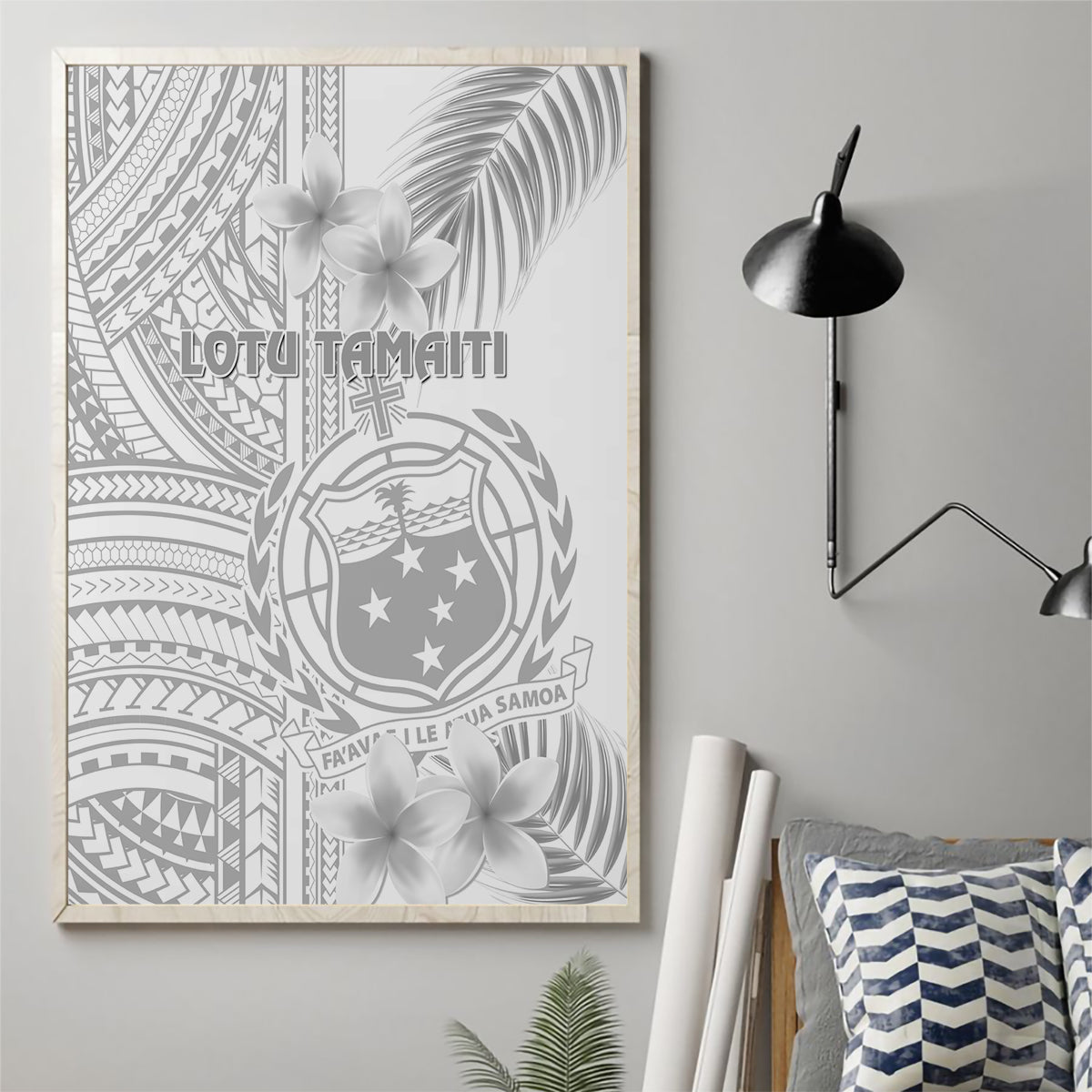 Samoa White Sunday Canvas Wall Art Manuia le Aso Sa o Tamaiti Polynesian Plumeria LT14 - Polynesian Pride