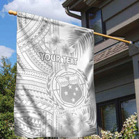 Personalised Samoa White Sunday Garden Flag Manuia le Aso Sa o Tamaiti Polynesian Plumeria LT14 - Polynesian Pride