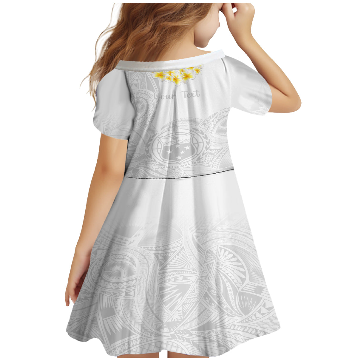 Personalised Samoa White Sunday Family Matching Mermaid Dress and Hawaiian Shirt Lotu Tamaiti 2023 With Coat Of Arms LT14 - Polynesian Pride