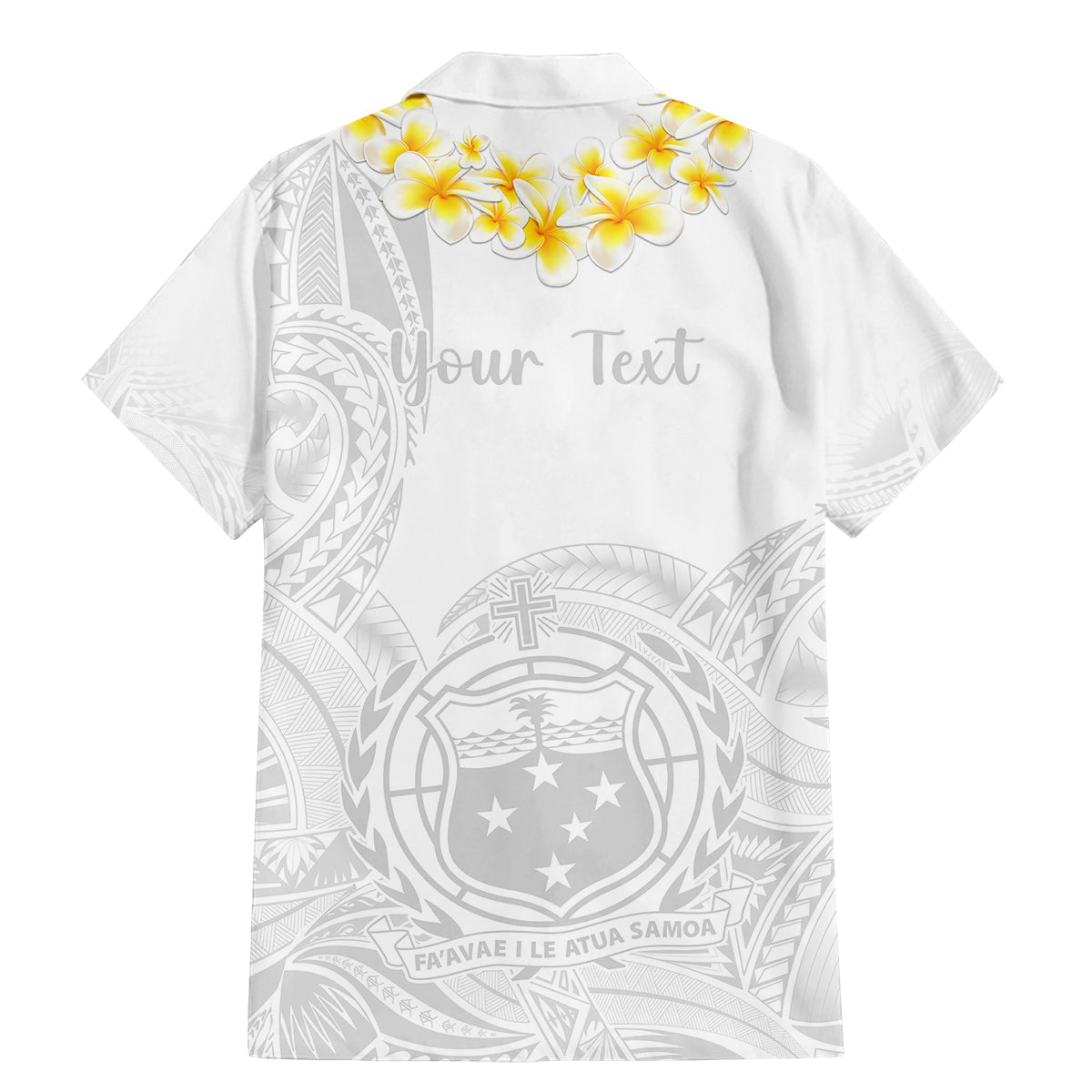 Personalised Samoa White Sunday Family Matching Mermaid Dress and Hawaiian Shirt Lotu Tamaiti 2023 With Coat Of Arms LT14 - Polynesian Pride