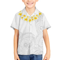 Personalised Samoa White Sunday Kid Hawaiian Shirt Lotu Tamaiti 2023 With Coat Of Arms LT14 Kid White - Polynesian Pride