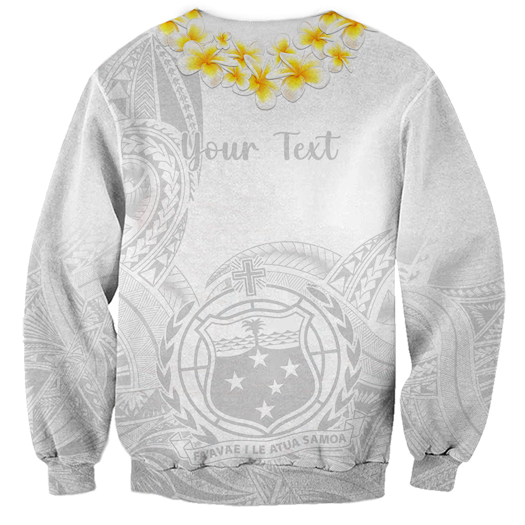 Personalised Samoa White Sunday Sweatshirt Lotu Tamaiti 2023 With Coat Of Arms LT14 - Polynesian Pride