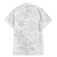 Polynesia White Sunday Family Matching Mermaid Dress and Hawaiian Shirt Polynesian Pattern With Tropical Flowers LT14 - Polynesian Pride