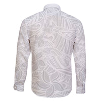 Polynesia White Sunday Family Matching Puletasi Dress and Hawaiian Shirt Polynesian Pattern With Tropical Flowers LT14 - Polynesian Pride