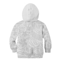 Polynesia White Sunday Kid Hoodie Polynesian Pattern With Tropical Flowers LT14 - Polynesian Pride