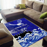 Personalised American Samoa Fautasi Race Area Rug Eagle With Polynesian Pattern LT14 - Polynesian Pride