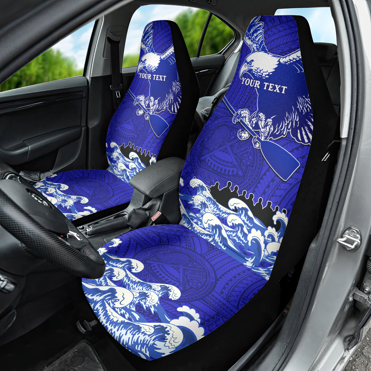 Personalised American Samoa Fautasi Race Car Seat Cover Eagle With Polynesian Pattern LT14 - Polynesian Pride