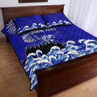 Personalised American Samoa Fautasi Race Quilt Bed Set Eagle With Polynesian Pattern LT14 - Polynesian Pride