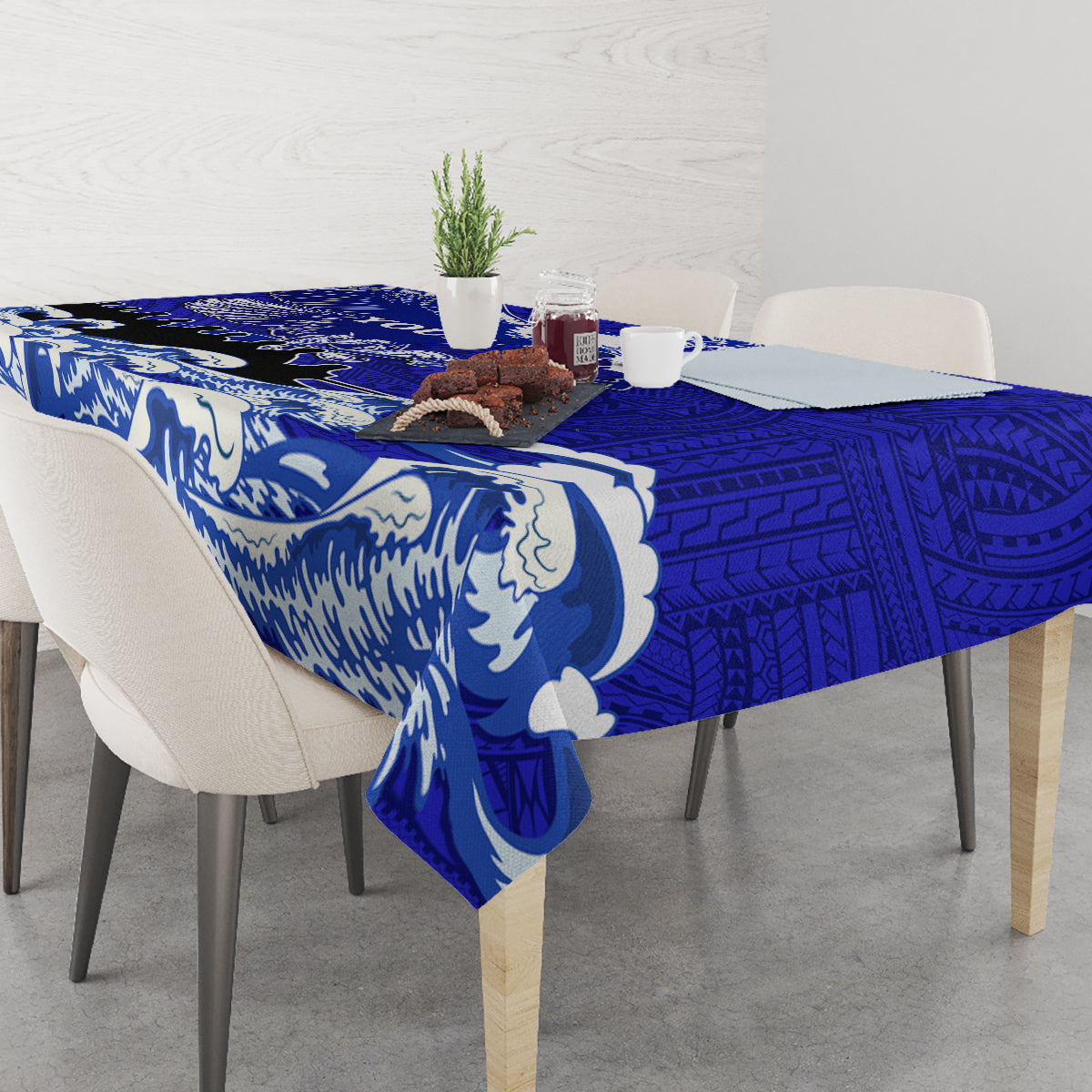 Personalised American Samoa Fautasi Race Tablecloth Eagle With Polynesian Pattern LT14 - Polynesian Pride