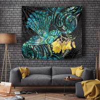 New Zealand Fantail Bird Tapestry Maori Piwakawaka Kowhai - Paua Shell Pattern LT14 - Polynesian Pride