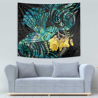New Zealand Fantail Bird Tapestry Maori Piwakawaka Kowhai - Paua Shell Pattern LT14 - Polynesian Pride