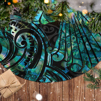 New Zealand Fantail Bird Tree Skirt Maori Piwakawaka Kowhai - Paua Shell Pattern LT14 - Polynesian Pride
