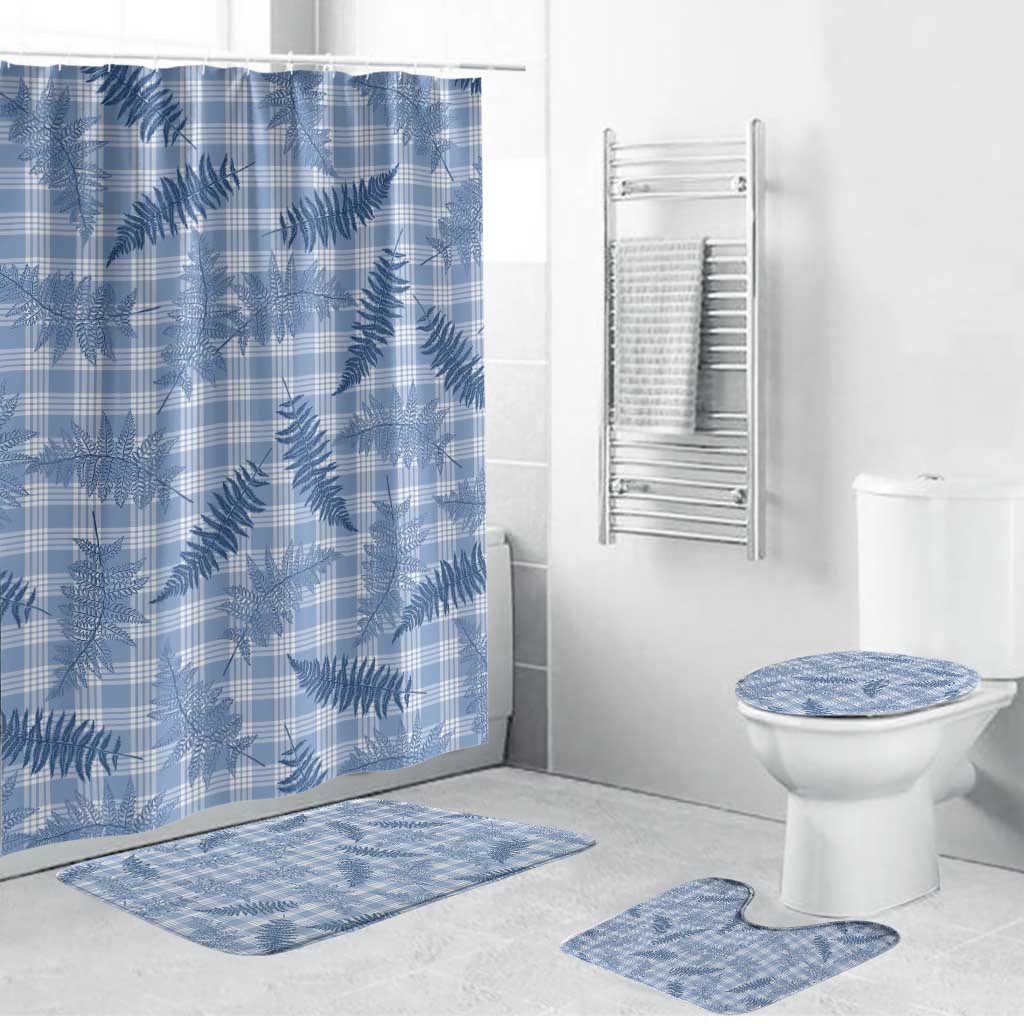 Blue Palaka Hawaii Palapalai Bathroom Set Hawaiian Fern LT14 Bathroom Set (4 pcs) Blue - Polynesian Pride