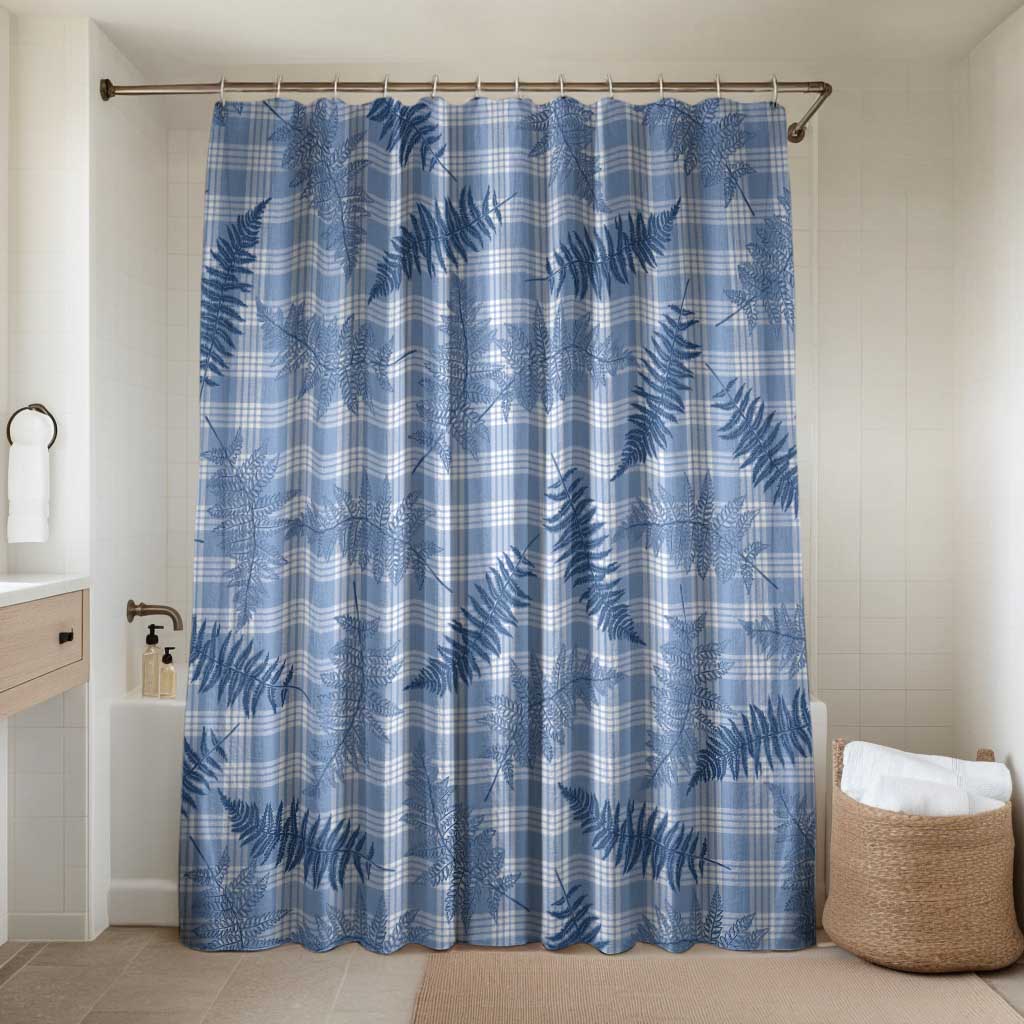 Blue Palaka Hawaii Palapalai Bathroom Set Hawaiian Fern LT14 Shower Curtain Only Blue - Polynesian Pride