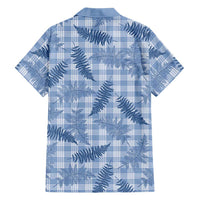 Blue Palaka Hawaii Palapalai Family Matching Off Shoulder Short Dress and Hawaiian Shirt Hawaiian Fern - Polynesian Pride