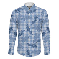 Blue Palaka Hawaii Palapalai Family Matching Off Shoulder Short Dress and Hawaiian Shirt Hawaiian Fern - Polynesian Pride