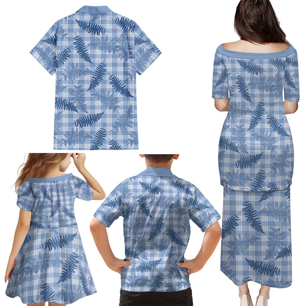 Blue Palaka Hawaii Palapalai Family Matching Puletasi and Hawaiian Shirt Hawaiian Fern - Polynesian Pride