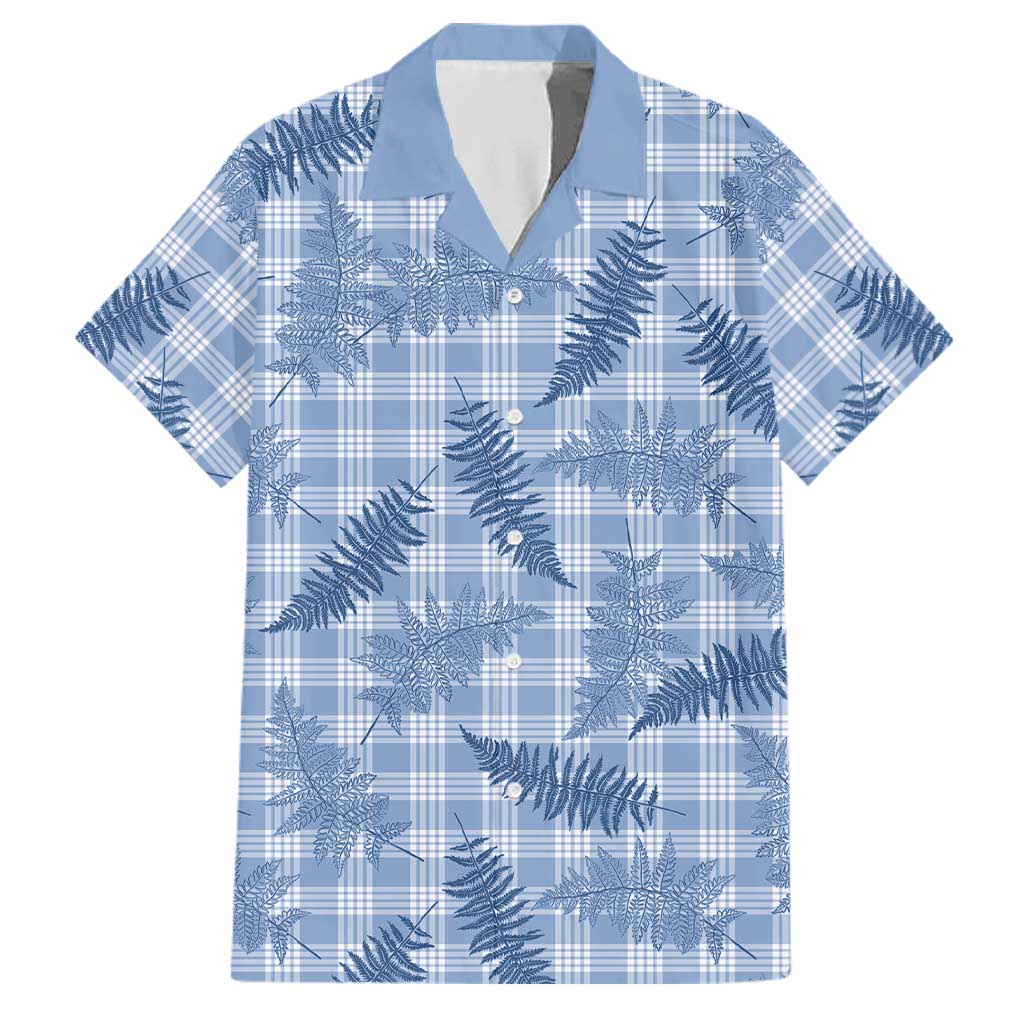Blue Palaka Hawaii Palapalai Family Matching Tank Maxi Dress and Hawaiian Shirt Hawaiian Fern - Polynesian Pride