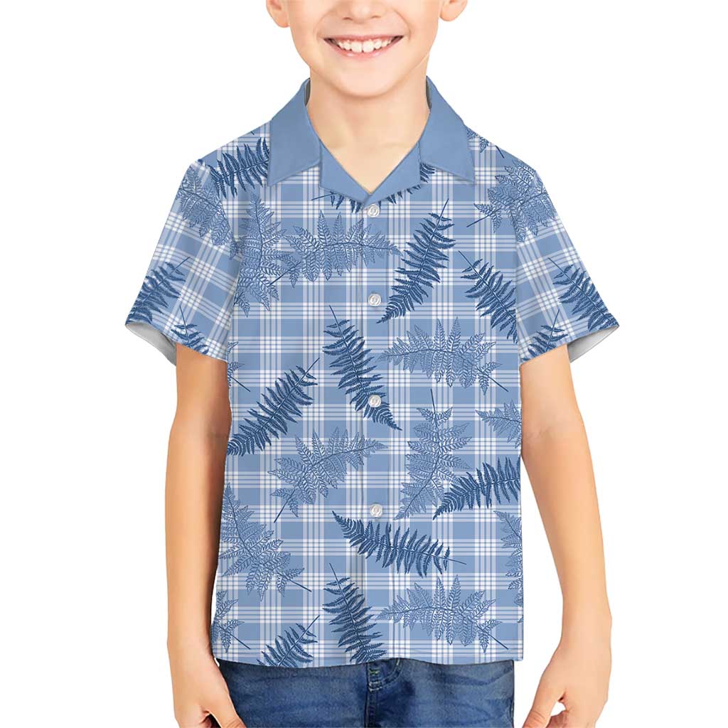 Blue Palaka Hawaii Palapalai Family Matching Tank Maxi Dress and Hawaiian Shirt Hawaiian Fern - Polynesian Pride