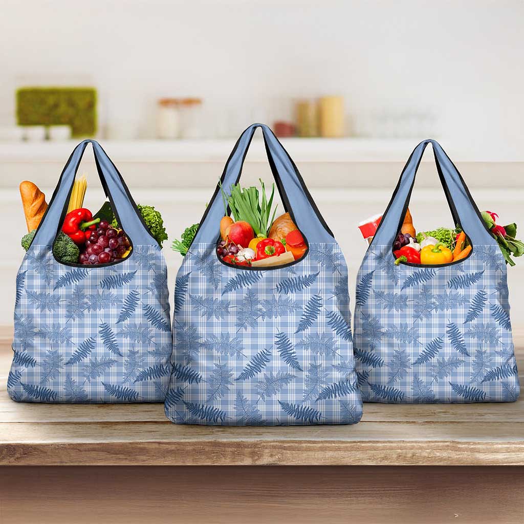 Blue Palaka Hawaii Palapalai Grocery Bag Hawaiian Fern LT14 3-pack One Size Blue - Polynesian Pride