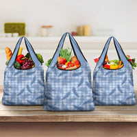 Blue Palaka Hawaii Palapalai Grocery Bag Hawaiian Fern LT14 3-pack One Size Blue - Polynesian Pride